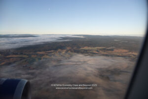a view of a landscape from an airplane