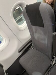 a seat in an airplane