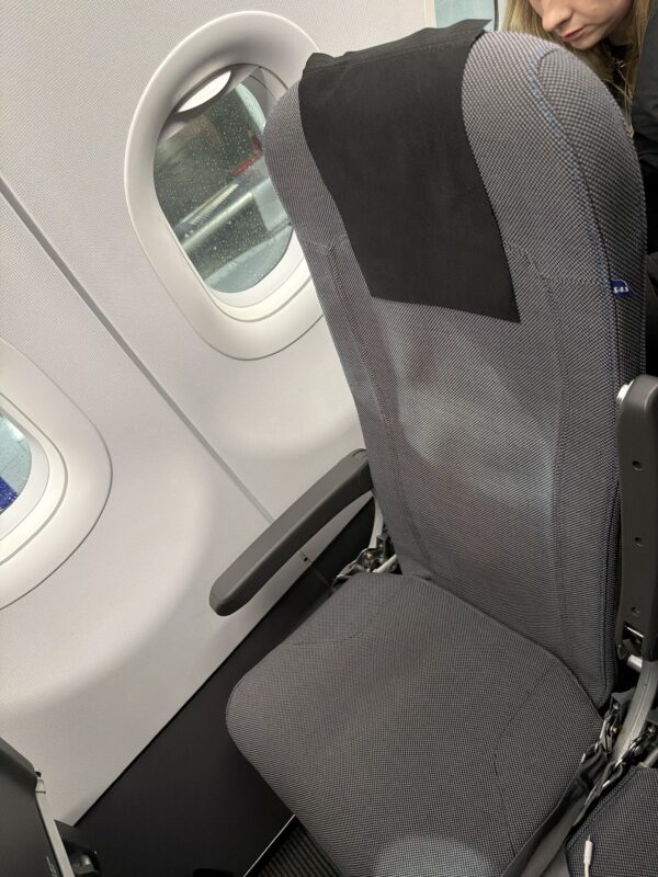 a seat in an airplane