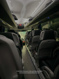 a bus with seats on the back