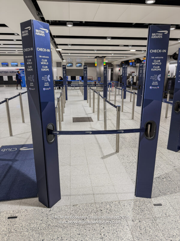 a check in area with a few screens