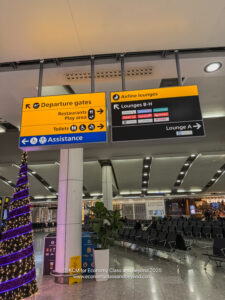 a sign in an airport