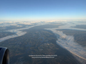 aerial view of a river and mountains