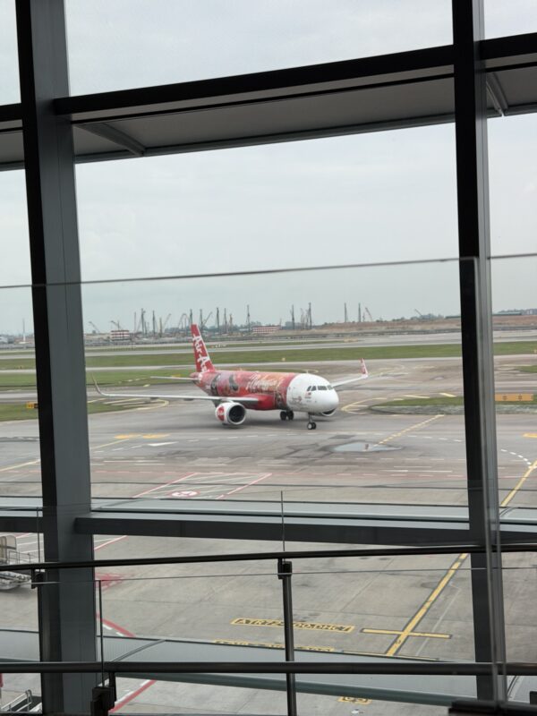 a plane on the runway
