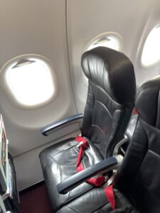 a seat in an airplane