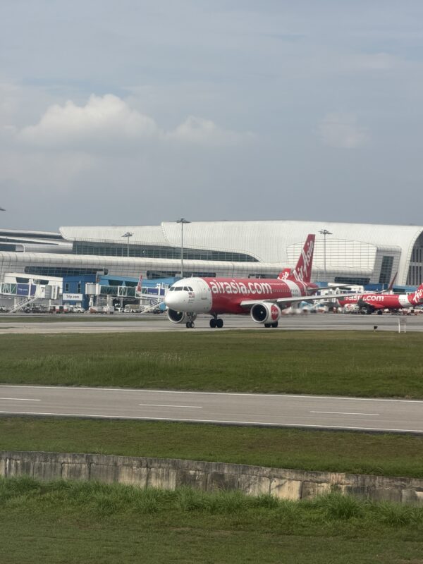 a plane on the runway