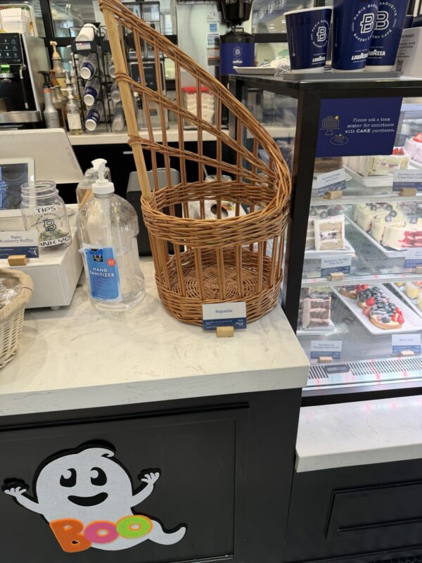 a basket on a counter