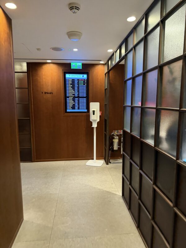 a room with a sign and a phone