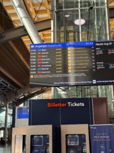 a sign in a building