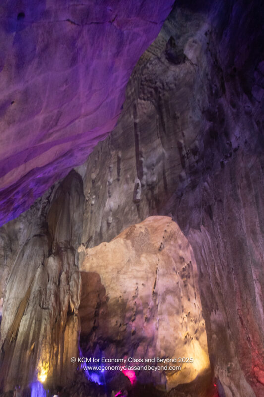 a cave with purple and pink walls