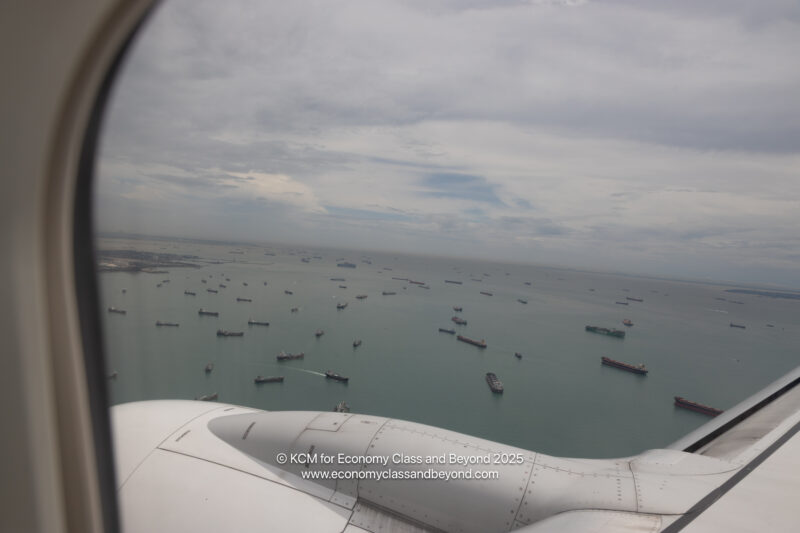 a view of a body of water from an airplane