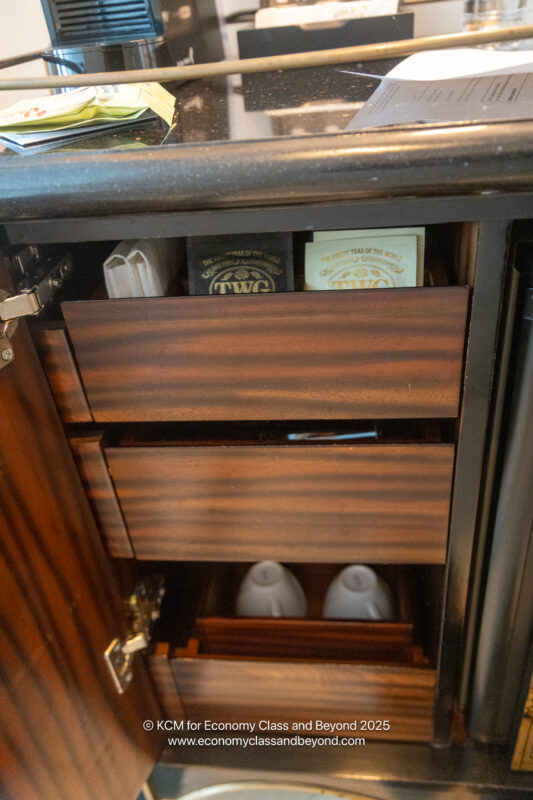 a drawer with a couple of objects inside