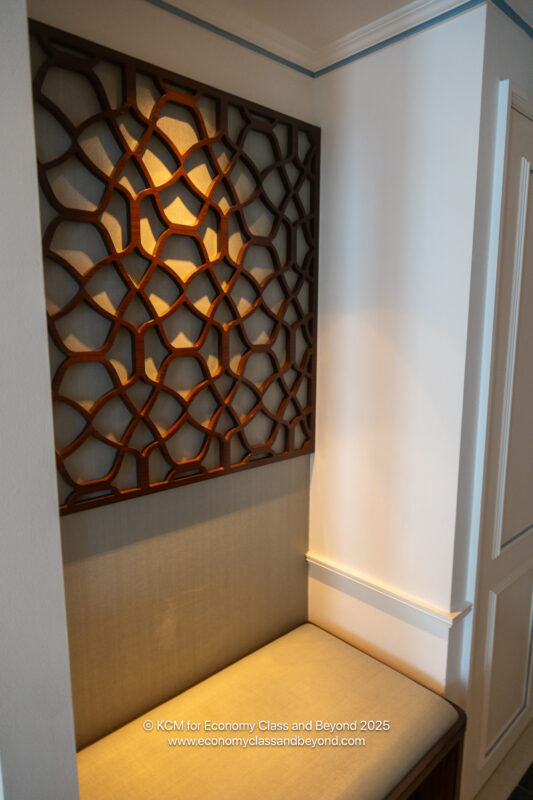 a wall with a decorative art on it