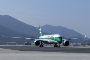 a plane on the runway