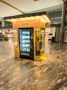a vending machine in a building