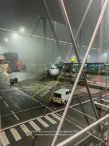 a plane on the runway