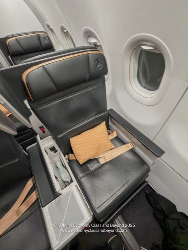 a seat in an airplane