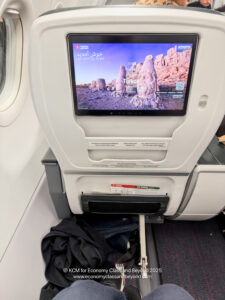 a tv on the seat of an airplane