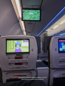a tvs on the seats of an airplane