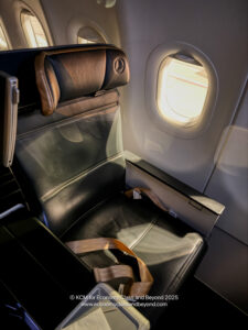 a seat in an airplane