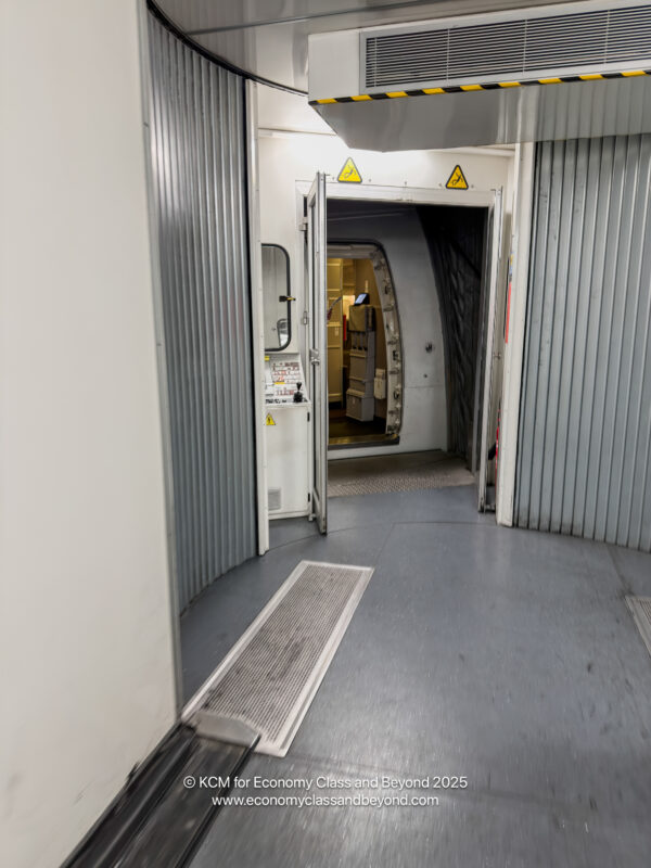 a white room with a door open