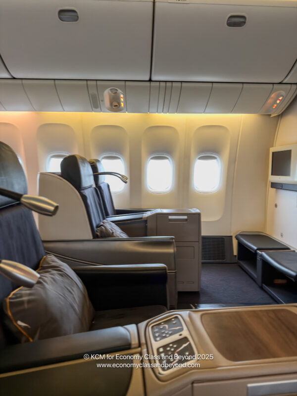 a seat in an airplane