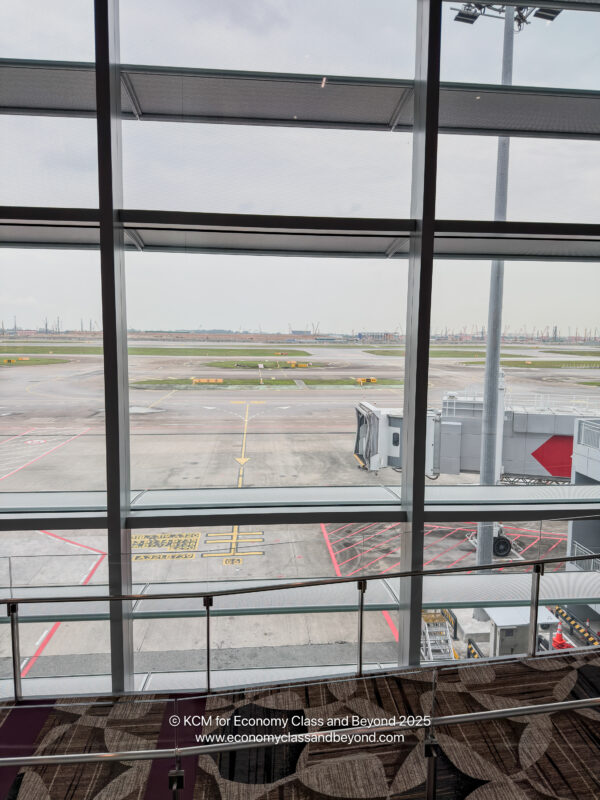 a view of an airport from a window