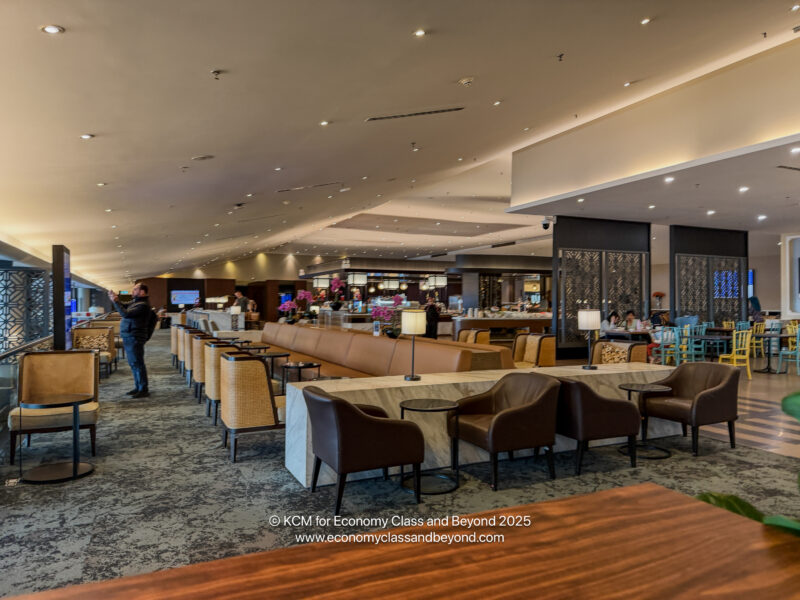 a large room with tables and chairs