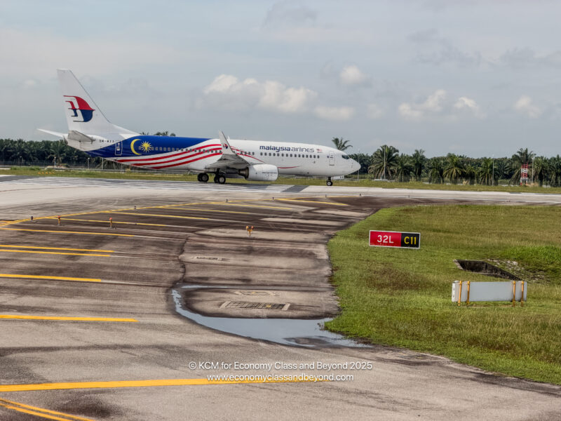 a plane on the runway