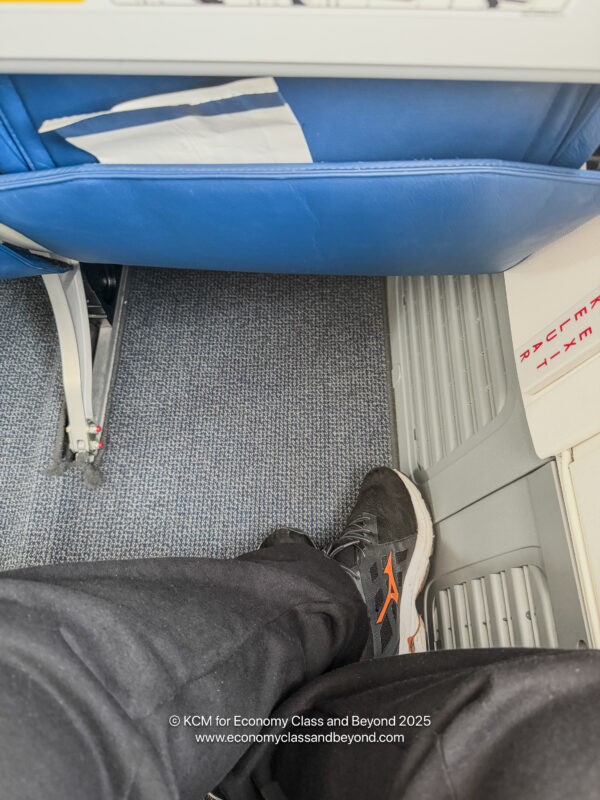 a person's feet in a seat