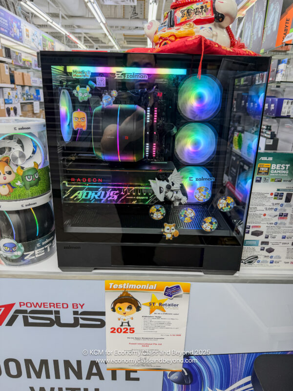 a computer tower with lights and speakers