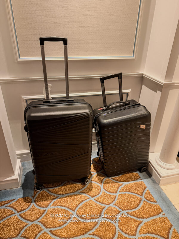 two luggage on the floor