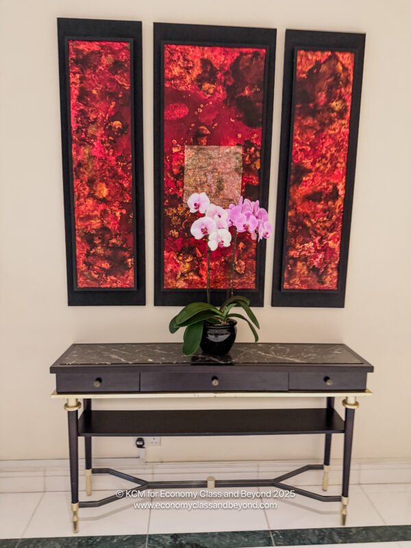 a table with a plant on it