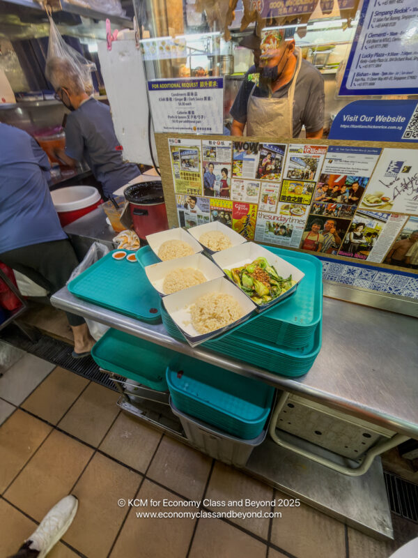 a trays of food on a table