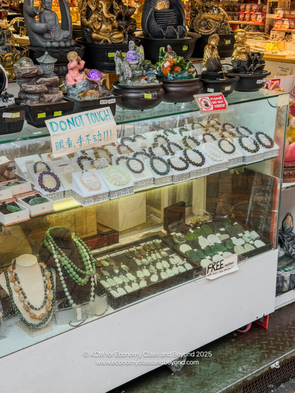 a display case with jewelry on it