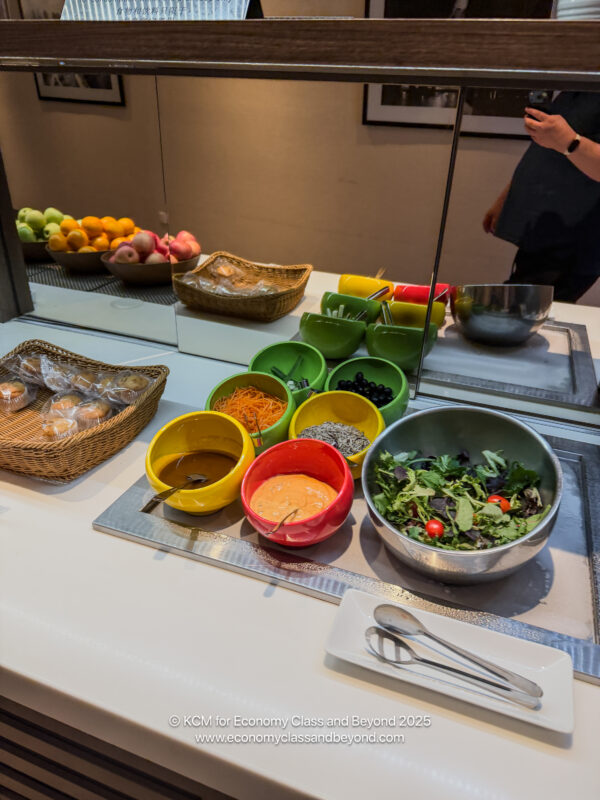 a table with bowls of food