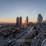 a city with many cars and buildings