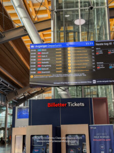 a sign in a building