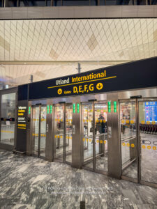 a glass doors in a building
