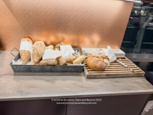 a tray of bread on a counter