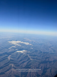 aerial view of a mountain range from an airplane