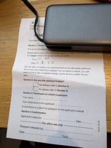 a paper with a pen on it