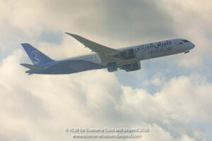 Riyadh Air Boeing 787-9 climbing out from London Heathrow - Image, Economy Class and Beyond