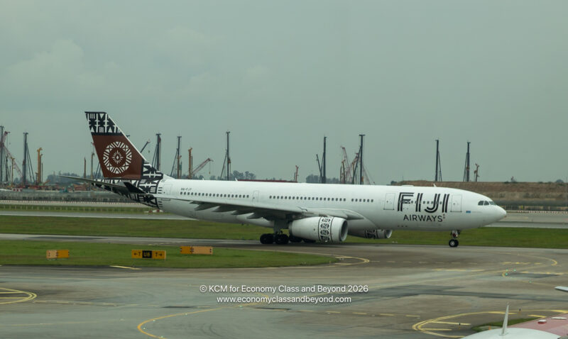 Fiji Airways Boeing 777-300ER taxiing at Singapore Changi Airport - Image, Economy Class and Beyond