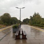 Solihull station in the rain