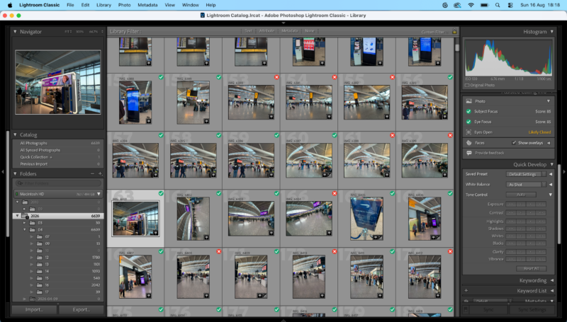 Adobe Lightroo with Assisted Culling on - Both a blessing and a curse 
